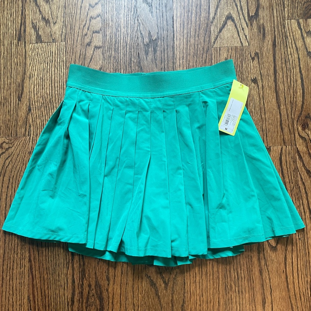 All in Motion Green Skater Mini Skirt Pleated Casual